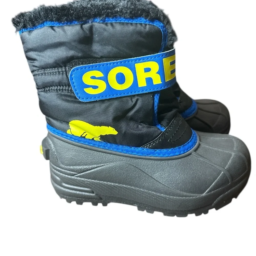 Sorel Kids' Black and Blue Snow Boots